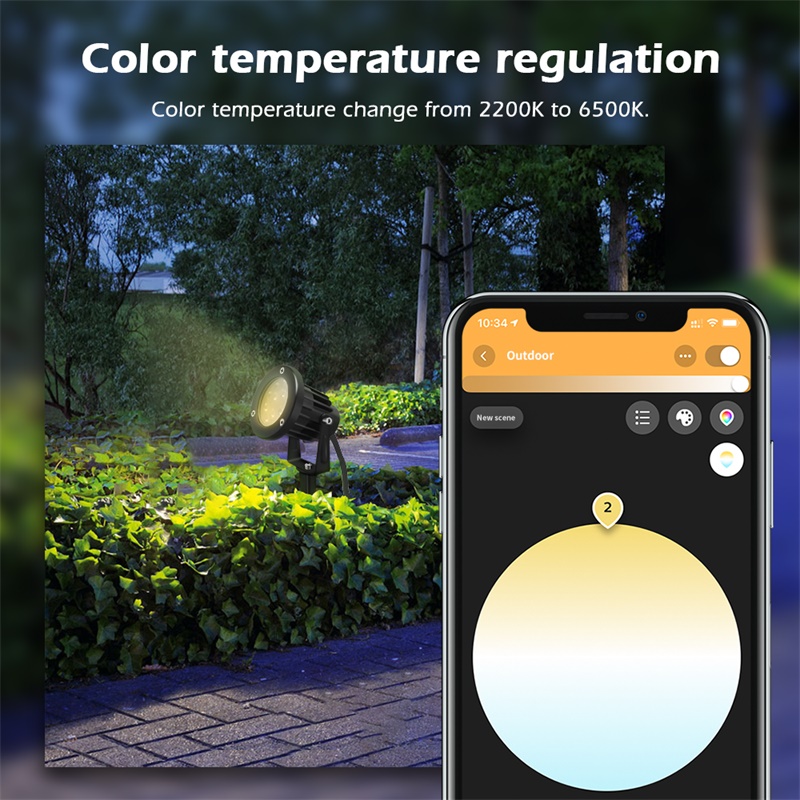 అవుట్‌డోర్ స్మార్ట్ గార్డెన్ స్పాట్‌లైట్ యాప్ నియంత్రణ